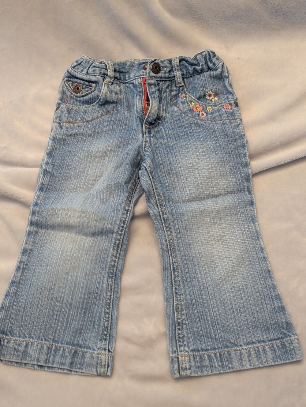 OshKosh B'gosh Light Blue Denim Jeans with Floral Embroidery